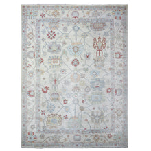 Load image into Gallery viewer, 11&#39;9&quot;x15&#39;9&quot; Ivory, Afghan Angora Oushak with All Over Design Natural Dyes, Hand Knotted Pure Wool, Oversized Oriental Rug FWR429768