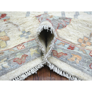 11'9"x15'9" Ivory, Afghan Angora Oushak with All Over Design Natural Dyes, Hand Knotted Pure Wool, Oversized Oriental Rug FWR429768