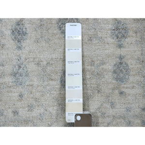 3'1"x4'10" Ivory Natural Dyes White Wash Peshawar, Pure Wool Pomegranate Design Hand Knotted, Oriental Rug FWR429804