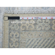 Load image into Gallery viewer, 3&#39;1&quot;x4&#39;10&quot; Ivory Natural Dyes White Wash Peshawar, Pure Wool Pomegranate Design Hand Knotted, Oriental Rug FWR429804