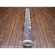 Load image into Gallery viewer, 4&#39;1&quot;x5&#39;8&quot; Ivory, Densely Woven Pure Wool Hand Knotted, Caucasian Super Kazak Natural Dyes, Oriental Rug FWR430122