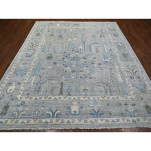 Load image into Gallery viewer, 8&#39;2&quot;x9&#39;10&quot; Light Gray Angora Oushak Willow And Cypress Tree Design Natural Dyes, Afghan Wool Hand Knotted Oriental Rug FWR430248