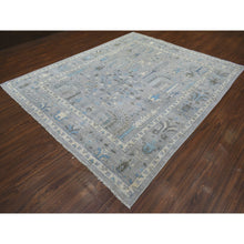 Load image into Gallery viewer, 8&#39;2&quot;x9&#39;10&quot; Light Gray Angora Oushak Willow And Cypress Tree Design Natural Dyes, Afghan Wool Hand Knotted Oriental Rug FWR430248