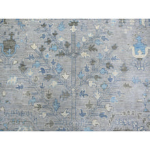 Load image into Gallery viewer, 8&#39;2&quot;x9&#39;10&quot; Light Gray Angora Oushak Willow And Cypress Tree Design Natural Dyes, Afghan Wool Hand Knotted Oriental Rug FWR430248