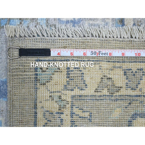 8'2"x9'10" Light Gray Angora Oushak Willow And Cypress Tree Design Natural Dyes, Afghan Wool Hand Knotted Oriental Rug FWR430248