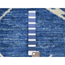 Load image into Gallery viewer, 12&#39;3&quot;x14&#39;3&quot; Denim Blue Hand Knotted, Soft And Shiny Wool, Moroccan Berber With Criss Cross Pattern, Natural Dyes, Oriental Rug FWR430284
