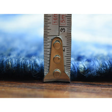 Load image into Gallery viewer, 12&#39;3&quot;x14&#39;3&quot; Denim Blue Hand Knotted, Soft and Shiny Wool, Moroccan Berber with Criss Cross Pattern, Natural Dyes, Oriental Rug FWR430284