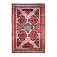 Load image into Gallery viewer, 5&#39;10&quot;x8&#39;10&quot; Red Peshawar with Intricate Geometric Motifs , Pop Of Color Pure Wool Hand Knotted Oriental Rug FWR430374