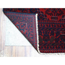 Load image into Gallery viewer, 5&#39;6&quot;x7&#39;8&quot; Deep And Saturated Red, Hand Knotted Afghan Khamyab With Geometric Medallions Design, Soft Wool, Oriental Rug FWR430638