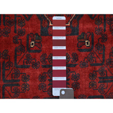 Load image into Gallery viewer, 9&#39;10&quot;x12&#39;6&quot; Deep And Saturated Red, Afghan Khamyab With Geometric Design, Pure Wool Hand Knotted, Oriental Rug FWR430668