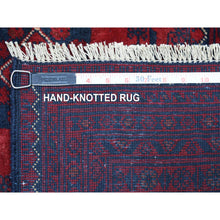 Load image into Gallery viewer, 9&#39;10&quot;x12&#39;6&quot; Deep And Saturated Red, Afghan Khamyab With Geometric Design, Pure Wool Hand Knotted, Oriental Rug FWR430668