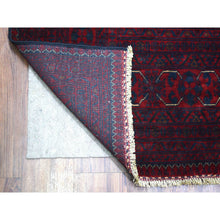 Load image into Gallery viewer, 9&#39;10&quot;x13&#39; Deep And Saturated Red, Soft Wool Hand Knotted, Afghan Khamyab With Geometric Medallion Design, Oriental Rug FWR430674