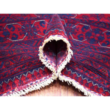 Load image into Gallery viewer, 9&#39;10&quot;x13&#39; Deep And Saturated Red, Soft Wool Hand Knotted, Afghan Khamyab With Geometric Medallion Design, Oriental Rug FWR430674