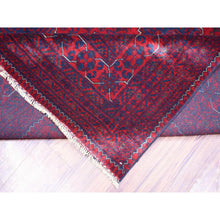 Load image into Gallery viewer, 9&#39;10&quot;x13&#39; Deep And Saturated Red, Soft Wool Hand Knotted, Afghan Khamyab With Geometric Medallion Design, Oriental Rug FWR430674