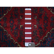 Load image into Gallery viewer, 9&#39;10&quot;x13&#39; Deep And Saturated Red, Soft Wool Hand Knotted, Afghan Khamyab With Geometric Medallion Design, Oriental Rug FWR430674