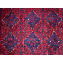 Load image into Gallery viewer, 9&#39;10&quot;x13&#39; Deep And Saturated Red, Soft Wool Hand Knotted, Afghan Khamyab With Geometric Medallion Design, Oriental Rug FWR430674