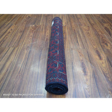 Load image into Gallery viewer, 2&#39;9&quot;x4&#39;3&quot; Deep And Saturated Red, Afghan Khamyab With Double Geometric Medallion Design, Shiny Wool Hand Knotted, Oriental Rug FWR430680
