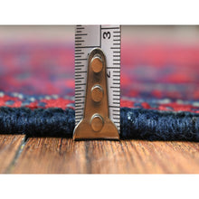 Load image into Gallery viewer, 2&#39;9&quot;x4&#39;3&quot; Deep And Saturated Red, Afghan Khamyab With Double Geometric Medallion Design, Shiny Wool Hand Knotted, Oriental Rug FWR430680