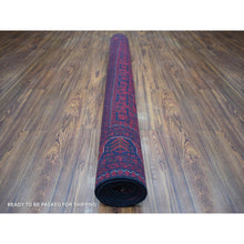 Load image into Gallery viewer, 5&#39;8&quot;x7&#39;5&quot; Deep And Saturated Red With Touches Of Blue, Hand Knotted Afghan Khamyab With Geometric Design, Soft And Velvety Wool, Oriental Rug FWR430722