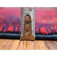 Load image into Gallery viewer, 5&#39;8&quot;x7&#39;5&quot; Deep And Saturated Red With Touches Of Blue, Hand Knotted Afghan Khamyab With Geometric Design, Soft And Velvety Wool, Oriental Rug FWR430722