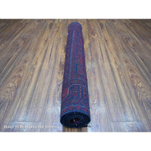 Load image into Gallery viewer, 3&#39;2&quot;x4&#39;8&quot; Deep And Saturated Red With Touches Of Blue, Velvety Wool Hand Knotted, Afghan Khamyab With Geometric Design, Oriental Rug FWR430842