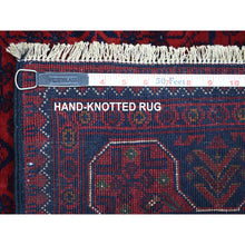 Load image into Gallery viewer, 3&#39;3&quot;x5&#39; Deep And Saturated Red, Afghan Khamyab With Geometric Design, Pure Wool Hand Knotted, Oriental Rug FWR430848