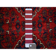 Load image into Gallery viewer, 2&#39;9&quot;x12&#39;10&quot; Deep And Saturated Red, Afghan Khamyab With Large Tribal Medallions Design, Soft And Shiny Wool Hand Knotted, Runner Oriental Rug FWR430872