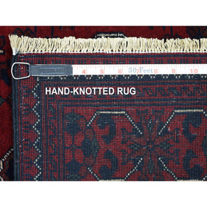 3'x9'6" Flamingo Pink, Anatolian Village Inspired with Large Leaf Design, High Mountain Wool, Hand Knotted, Natural Dyes, Runner, Oriental Rug FWR124212