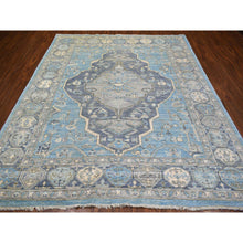 Load image into Gallery viewer, 8&#39;x9&#39;6&quot; Light Blue, Hand Knotted Anatolian Village Inspired With Large Medallion Design, Natural Dyes Soft Wool, Oriental Rug FWR430992