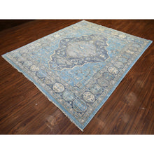 Load image into Gallery viewer, 8&#39;x9&#39;6&quot; Light Blue, Hand Knotted Anatolian Village Inspired With Large Medallion Design, Natural Dyes Soft Wool, Oriental Rug FWR430992