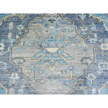 Load image into Gallery viewer, 8&#39;x9&#39;6&quot; Light Blue, Hand Knotted Anatolian Village Inspired With Large Medallion Design, Natural Dyes Soft Wool, Oriental Rug FWR430992