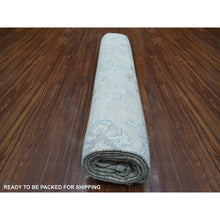 Load image into Gallery viewer, 8&#39;1&quot;x10&#39;4&quot; Silver Gray Angora Oushak All Over Motifs Natural Dyes, Afghan Wool Hand Knotted Oriental Rug FWR431034