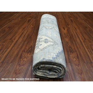 8'x9'10" Light Gray, Anatolian Village Inspired Geometric Design Natural Dyes, Natural Wool Hand Knotted, Oriental Rug FWR431190