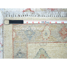 Load image into Gallery viewer, 4&#39;2&quot;x5&#39;7&quot; Misty Gray, Hand Knotted, Afghan Angora Oushak with Colorful Leaf Design, Vegetable Dyes, 100% Wool, Oriental Rug FWR124590