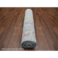 Load image into Gallery viewer, 2&#39;7&quot;x9&#39;5&quot; Light Gray All Over Design Angora Oushak Natural Dyes, Afghan Wool Hand Knotted Runner Oriental Rug FWR431310
