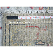 Load image into Gallery viewer, 2&#39;7&quot;x9&#39;5&quot; Light Gray All Over Design Angora Oushak Natural Dyes, Afghan Wool Hand Knotted Runner Oriental Rug FWR431310