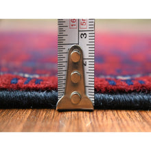Load image into Gallery viewer, 2&#39;9&quot;x9&#39;7&quot; Deep And Saturated Red Tribal Design Velvety Wool, Afghan Khamyab Hand Knotted Runner Oriental Rug FWR431424