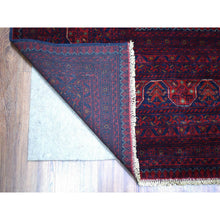 Load image into Gallery viewer, 10&#39;x12&#39;10&quot; Deep And Saturated Red Hand Knotted, Pure Wool Afghan Khamyab, Geometric Medallions Design Oriental Rug FWR431490