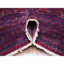 Load image into Gallery viewer, 10&#39;x12&#39;10&quot; Deep And Saturated Red Hand Knotted, Pure Wool Afghan Khamyab, Geometric Medallions Design Oriental Rug FWR431490