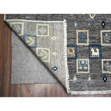 Load image into Gallery viewer, 10&#39;x13&#39;8&quot; Space Gray, Afghan Kashkuli Gabbeh Design, Natural Dyes Fine Weave, Soft Wool Hand Knotted, Oriental Rug FWR431502