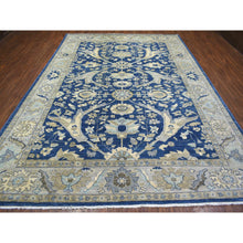 Load image into Gallery viewer, 8&#39;10&quot;x12&#39;4&quot; Denim Blue, Soft Wool Hand Knotted, Fine Peshawar With All Over Flower Design Densely Woven, Oriental Rug FWR431640