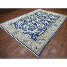 Load image into Gallery viewer, 8&#39;10&quot;x12&#39;4&quot; Denim Blue, Soft Wool Hand Knotted, Fine Peshawar With All Over Flower Design Densely Woven, Oriental Rug FWR431640