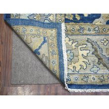 Load image into Gallery viewer, 8&#39;10&quot;x12&#39;4&quot; Denim Blue, Soft Wool Hand Knotted, Fine Peshawar With All Over Flower Design Densely Woven, Oriental Rug FWR431640