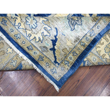 Load image into Gallery viewer, 8&#39;10&quot;x12&#39;4&quot; Denim Blue, Soft Wool Hand Knotted, Fine Peshawar With All Over Flower Design Densely Woven, Oriental Rug FWR431640