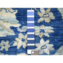 Load image into Gallery viewer, 8&#39;10&quot;x12&#39;4&quot; Denim Blue, Soft Wool Hand Knotted, Fine Peshawar With All Over Flower Design Densely Woven, Oriental Rug FWR431640