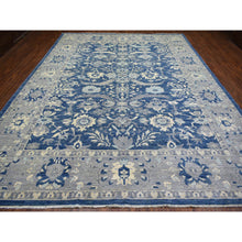 Load image into Gallery viewer, 10&#39;2&quot;x13&#39;6&quot; Denim Blue, Afghan Wool Hand Knotted, Fine Peshawar with All Over Heriz Design Densely Woven, Oriental Rug FWR431676