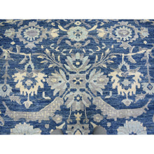 Load image into Gallery viewer, 10&#39;2&quot;x13&#39;6&quot; Denim Blue, Afghan Wool Hand Knotted, Fine Peshawar with All Over Heriz Design Densely Woven, Oriental Rug FWR431676