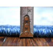 Load image into Gallery viewer, 4&#39;x10&#39;3&quot; Denim Blue, Hand Knotted Fine Peshawar With Floral Motifs, Densely Woven Organic Wool, Wide Runner Oriental Rug FWR431700