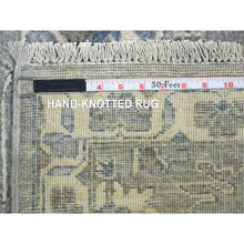 Load image into Gallery viewer, 2&#39;6&quot;x9&#39;9&quot; Light Gray, Pure Wool Hand Knotted, Fine Peshawar With Karajeh Design Densely Woven, Runner Oriental Rug FWR431712