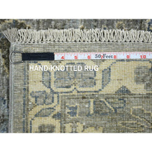 Load image into Gallery viewer, 2&#39;8&quot;x9&#39;10&quot; Light Gray, Fine Peshawar with Karajeh Design, Densely Woven Afghan Wool Hand Knotted, Runner Oriental Rug FWR431724